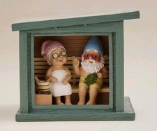 Mini Grandpa And Grandma In Sauna Gnome Outdoor Home Garden Patio Decor Ornament