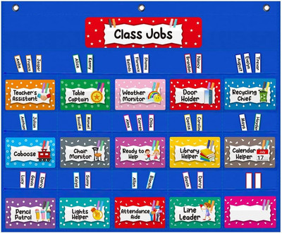 Class Jobs Pocket Chart for Classroom Teacher Helper Organizer Management Chart
