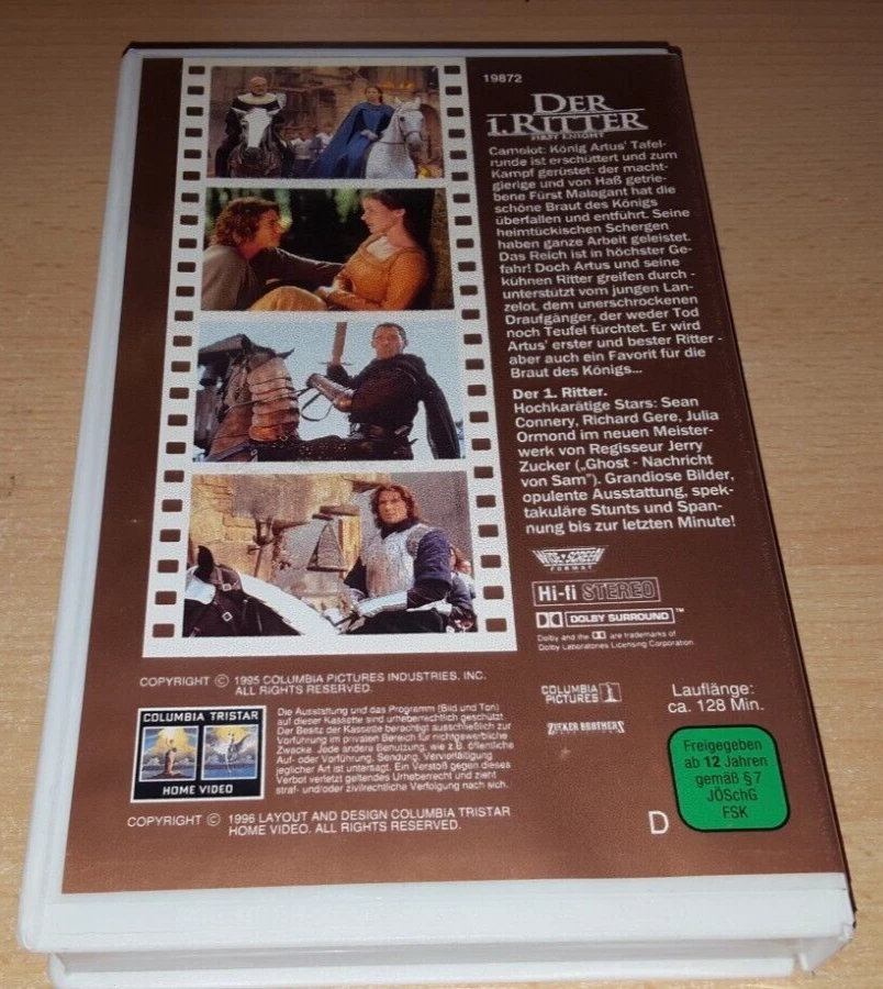 Der 1. Ritter (First Knight) Richard Gere - Sean Connery - Columbia Tristar VHS - Bild 2 von 2