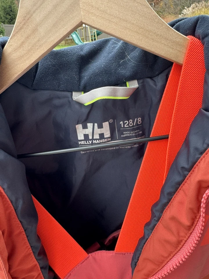 Helly Hansen Invierno Esquí/Nieve Chaqueta Y Pantalones Babero, Rosa Talla 128/8 Foto 4 de 4