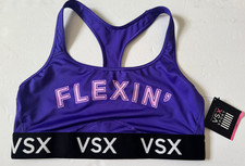 Victoria's Secret VSX Logo The Player Racerback Sports Bra Purple L