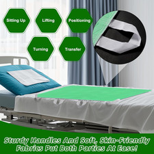 Positioning Bed Pad with Handles Quick Drying Bed Pads with 8 Reinforced Elderly