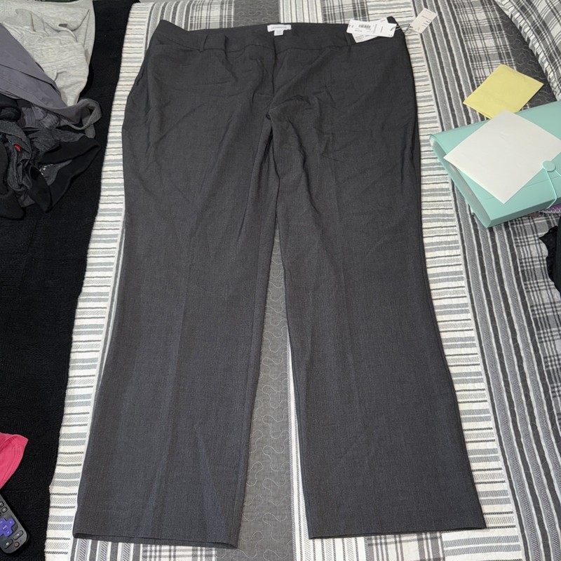 NWT Liz Claiborne Audra Curvy Women's Dark Grey Dress Pants, Size 24