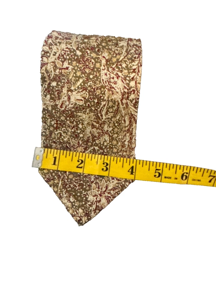 VALENTINO Men's 100% Silk Necktie LUXURY Tie Brown Floral W:4"- 56" - Image 2 of 4