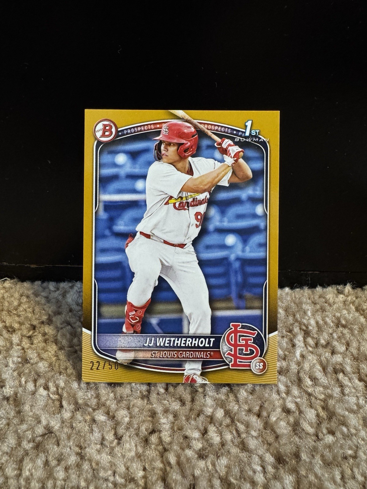 2025 Bowman JJ Wetherholt /50 Gold Paper 1st Bowman Cardinals #BP-22 J.J.