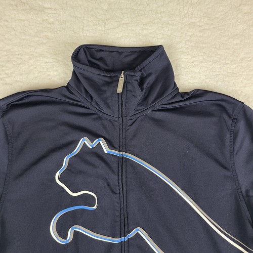 Puma Jacket Sweater Mens Large Dark Blue Full Zip Performance Tech Golf - Picture 3 of 12