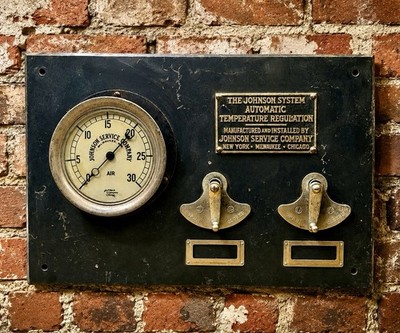 Antique The Johnson System Automatic Temperature Regulation Full Panel Slate