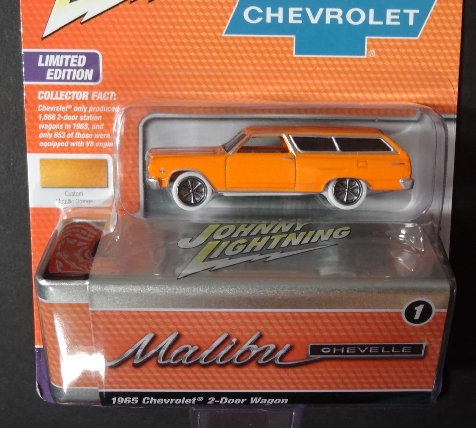 JOHNNY LIGHTNING WHITE LIGHTNING - TIN - 1965 CHEVY CHEVELLE / MALIBU - VER B - Image 2 of 2