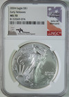 2024 American Silver Eagle 1oz .999 Silver $1 Coin Early Releases NGC MS70