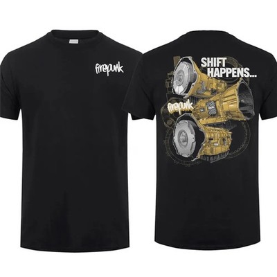 Firepunk Shift Happens T-Shirt, Gift For Truck Lover, 100% Cotton, Top Menswear