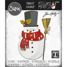 Tim Holtz "COLORIZE WINSTON" Snowman Holiday Sizzix Thinlits Cutting Dies 2025