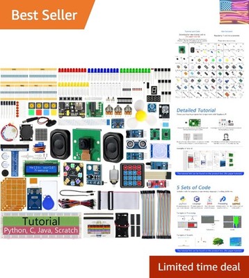 Complete Starter Kit for Raspberry Pi 5 4 B 3 B+ 500 Zero 2 W, 1170-Page Tuto...