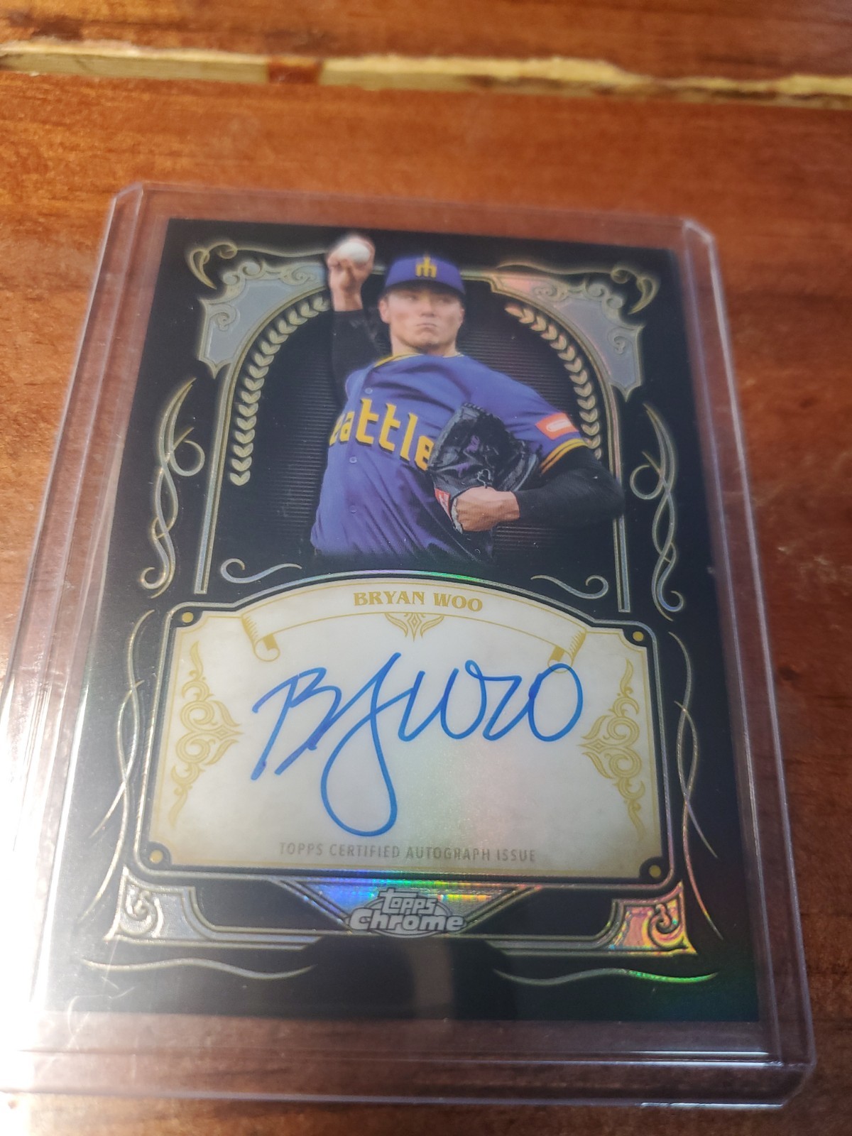 2026 Topps Chrome Bryan Woo Ink Strokes On-Card Auto Mariners #IS-BW