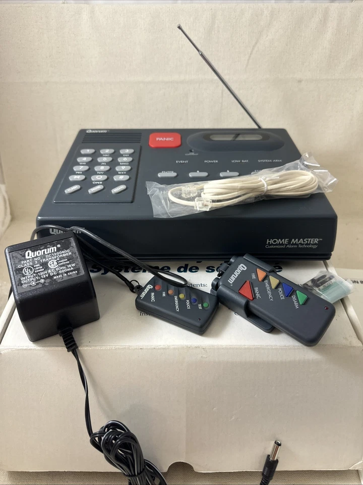 Quorum Home Master HM-100 Security System with remote , cassette ,  AC adapter - Image 3 of 4