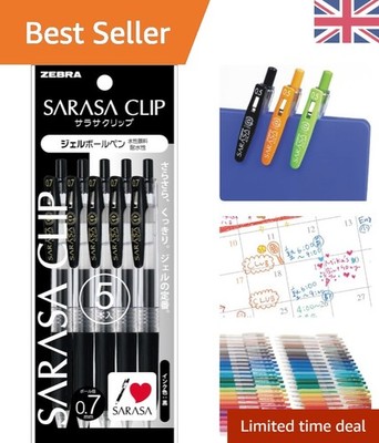 5er Pack Sarasa Clip Gelink Kugelschreiber 0,7 mm Stifte - Elegant Schwarz, für alle Altersgruppen