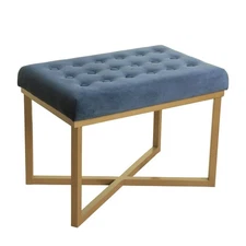 Home Decor | Upholstered Tufted Velvet Ottoman Bench | Ottoman Bench for Livi...
