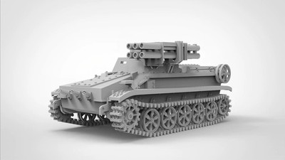 3D Printed 1/72/87/144 Borgward IV Remote-Controlled Demolition Vehicle Kit