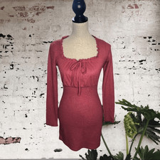 Wild Honey Square Neck Honey Combed Knit Mini Dress