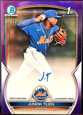 2023 Bowman Chrome  AUTOGRAPHS PURPLE REFRACTORS #CPAJT Junior Tilien #016/250
