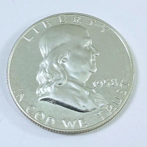 1958 Franklin Half Dollar- 90% Silver- Choice Gem Proof Luster #7215