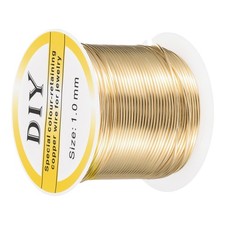 Filo artigianale 1 mm perline filo di rame per fare gioielli fornitura (oro brillante)-49 piedi