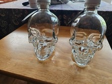 2-PC Crystal Head Vodka Skull Bottles ** EMPT...