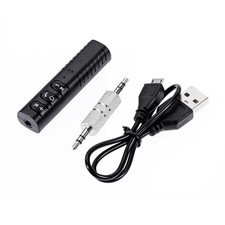 Mini Wireless Bluetooth Car Kit Hands free 3.5mm Jack AUX Audio Adapter Control