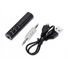 Mini Wireless Bluetooth Car Kit Hands free 3.5mm Jack AUX Audio Adapter Control
