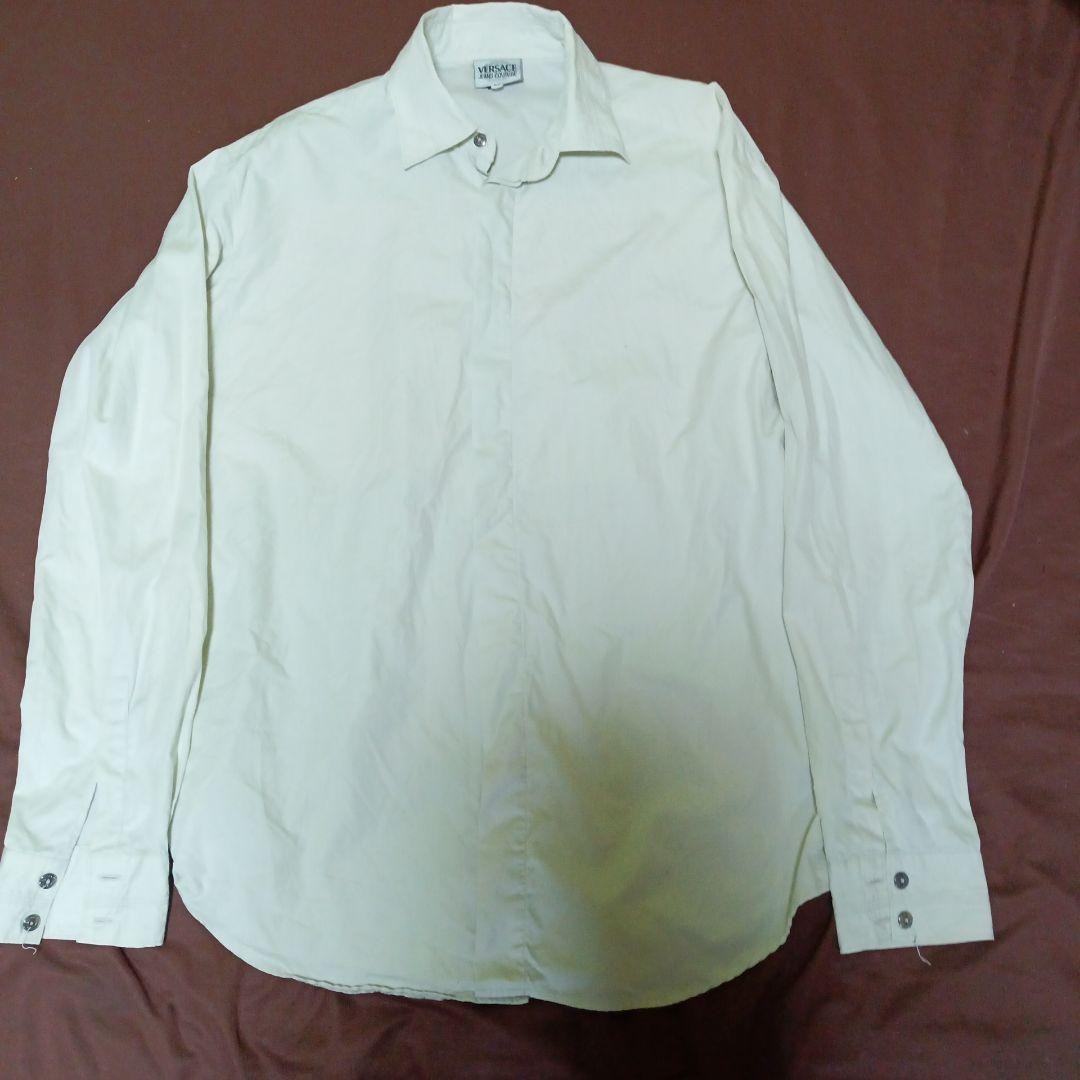 Versace White Back Print Long Sleeve Shirt M Size Used