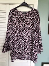 Matalan Plus Size 26 Lepoard Print Long Sleeve Tunic Excellent Condition