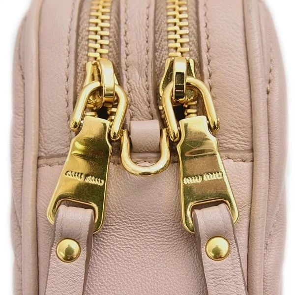 Borsa a tracolla Miu Miu Matelasse borsa a tracolla pelle rosa beige USATA originale #S2289