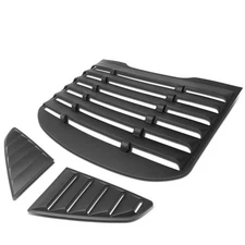 FOR 15-18 FORD MUSTANG COUPE MATTE BLACK REAR+QUARTER SIDE WINDOW LOUVER COVER