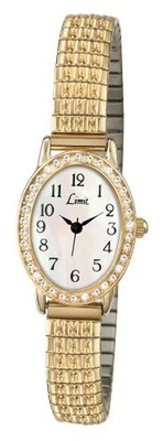 Limit Ladies Gold Expanding Bracelet White Dial Watch 6030