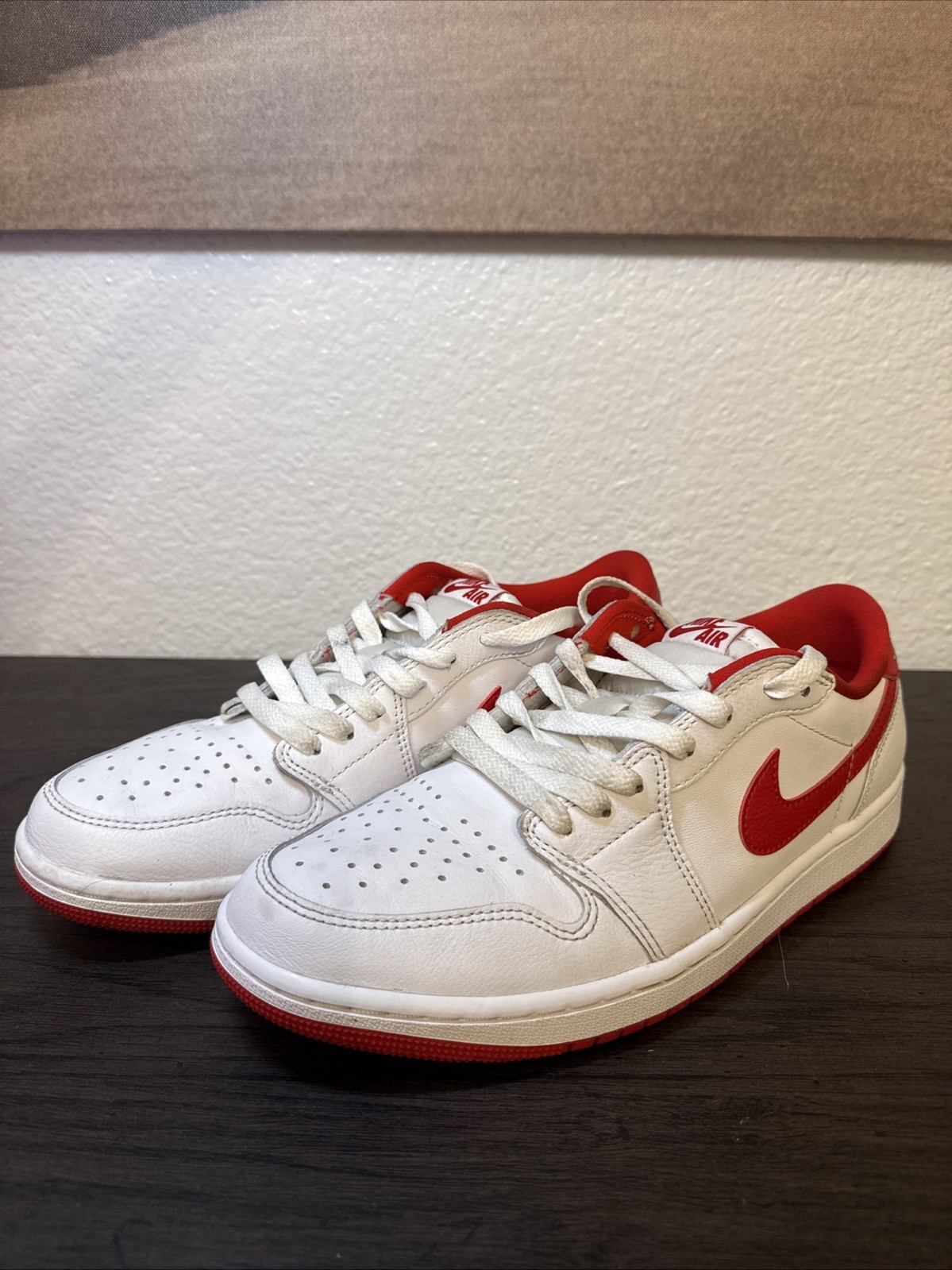 Nike Air Jordan 1 Retro Low OG White University Red CZ0790-161 Men's Size 9.5