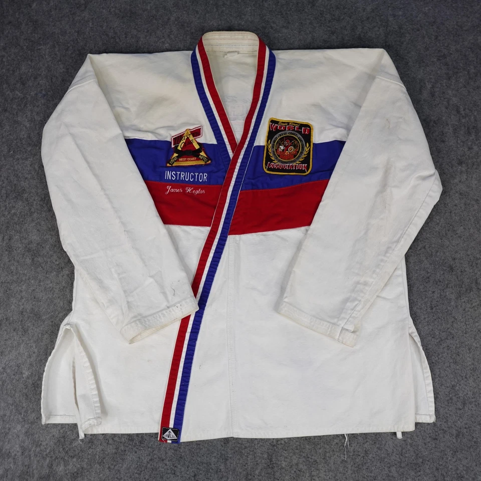 Vintage Martial Arts Gi Jacket Pants Size 7 Ernie Reyes Jr Patch Karate Uniform - Image 2 of 4