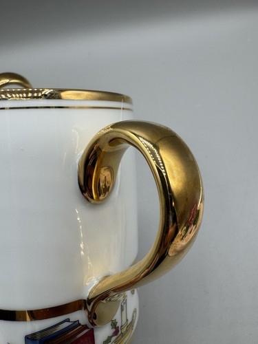 Department 56 Mug Cup Dickens Village Christmas Coffee Tea Gold Trim Set 2 - Picture 10 of 11