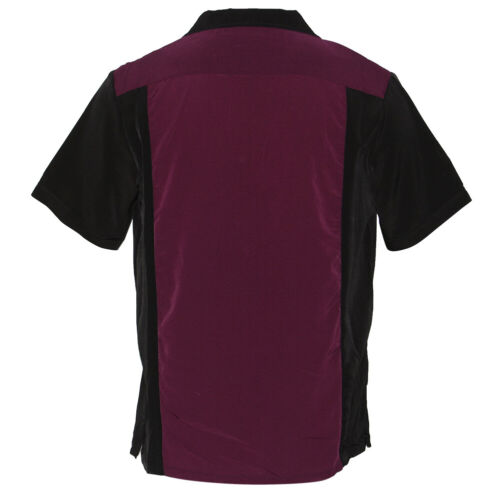 Maximos Men's Retro Classic Two Tone Bowling Casual Dress Shirt Charlie Sheen - Picture 7 of 64
