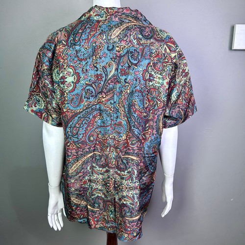Ralph Lauren top women's 12 blue label silk print scarf paisley camp utility - Picture 6 of 14