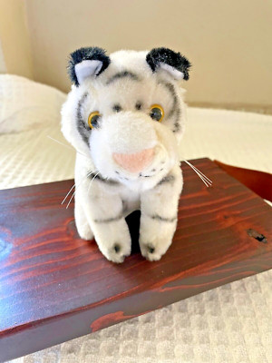 Vintage Proud Toy Fty Zhuhai Mini Plush Stuffed Animal White Tiger 6.5'' tall
