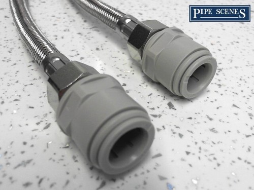 PUSHFIT Flexi Tap Tail Adapters Pair for Monoblock Taps from 1/2" to 15mm - Picture 2 of 4