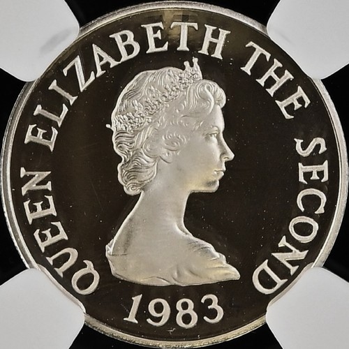 JERSEY. 1983, 1 Penny, Silver - NGC PF68 - Top Pop 🥇 Le Hocq Tower, St Clement - Picture 5 of 6
