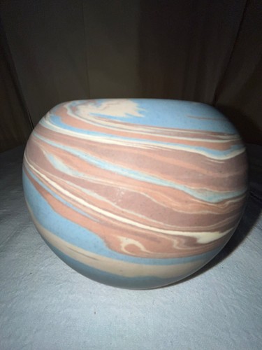Niloak Mission Swirl Art Pottery Rosebowl Vase-1st Art Mark-Arts & Crafts-Benton - Picture 4 of 11