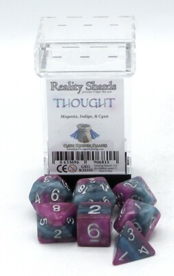 Reality Shards GKGR55355 Thought (Magenta, Indigo & Cyan) Polyhedral Dice Set 