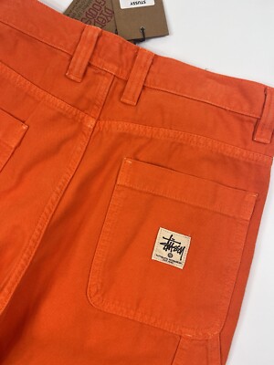 ★人気★【STUSSY】★Stussy Canvas Work Pant.s★Orange★ ☆人気☆【STUSSY】☆Stussy Canvas Work Pant.s☆Orange