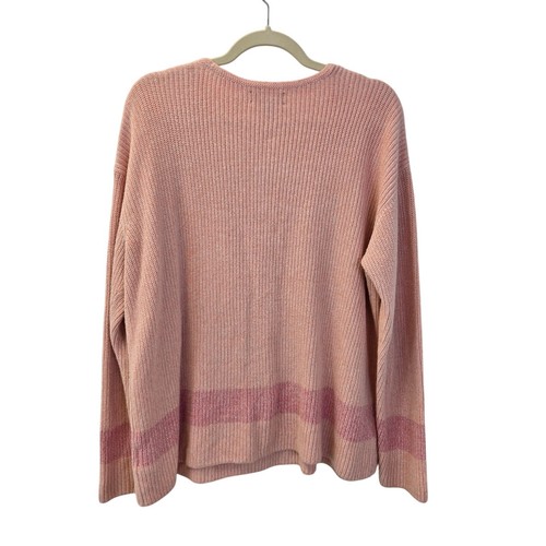 Lands' End Drifter Color Block V-Neck Ribbed Sweater Size Large - Bild 2 von 6