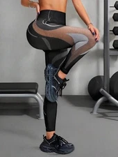 Women’s Seamless Blue Gym Leggings – High Waist, Yoga & Fitness Activewear