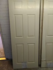 2 X Colonial White Grained 6 Panel Moulded Doors - 27"X78"-COLLECTION ONLY