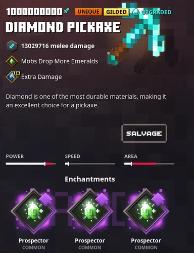 Minecraft Dungeons - Diamond Pickaxe Unique Gilded (Xbox)(PS4)(Switch)(PC)