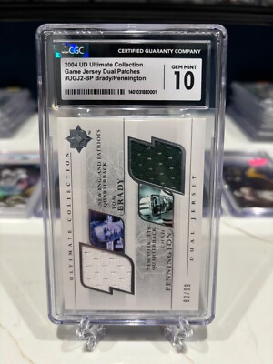 2004 UPPER DECK ULTIMATE COLLECTION GAME JERSEY TOM BRADY CGC 83/99 GOAT HOF