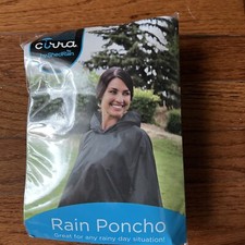 Cirra by ShedRain Hooded Rain Poncho  - Blue ...